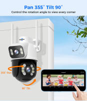 Hiseeu WS318B Cámara WiFi Exterior 6MP, Doble Lente, Doble Pantalla, Audio Bidireccional, Visión Nocturna en Color, Seguimiento Automático, Detección de Humanos IA, Impermeable IP66, WiFi 2.4GHz - details 4