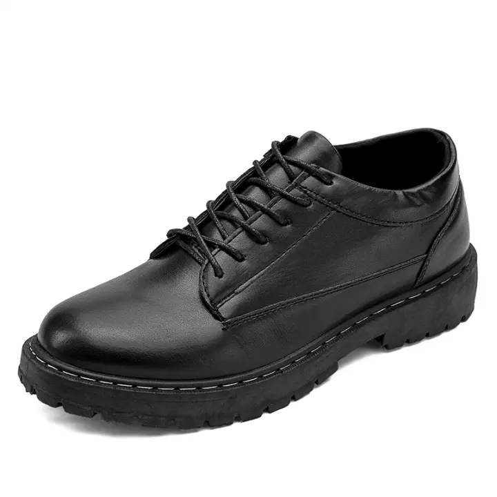 Zapatos De Cuero Para Hombre Casual Cómodos Negros Formales Ligeros Para Oficina Zapatos De Corbata Adulto Sólido Primavera/Otoño - 1