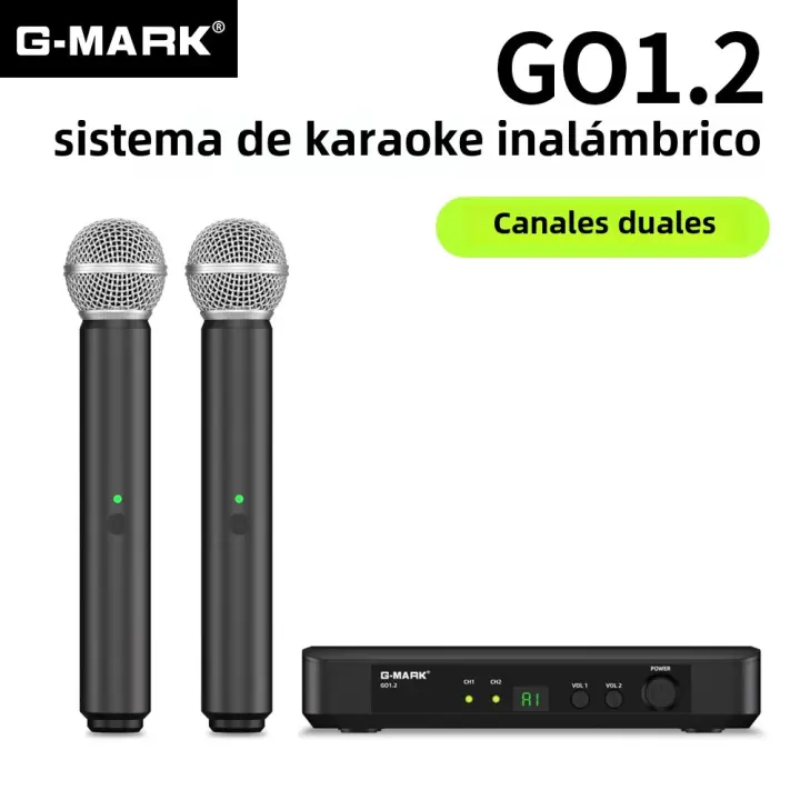 Micrófono Inalámbrico G-MARK UHF Recargable Para Karaoke Y Festivales Con Batería De Litio Multicolor Compatible Con Altavoces - 1