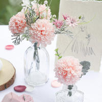 25pcs Flores Artificiales De Dalia Rosa Blush Con Tallos Para Boda DIY Centros De Mesa De Baile De Novia Decoración Del Hogar - details 0