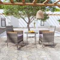 vidaXL Juego de comedor para jardín 3 piezas ratán sintético en color Gris y marrón/Marrón/Gris y más - details 0