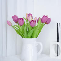 5pcs Arreglo De Tulipes Artificiales En Silicona Para Decoración De Fiestas Centro De Mesa De Sala De Estar Disposición Floral - details 1