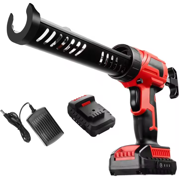 Pistola de pegamento eléctrica sin cables , herramienta eléctrica de sellado de 4 velocidades con dispensador de 10oz/300ml, Pistola de calcetado eléctrica de velocidad ajustable y pistola de pegamento, Con batería y cargador - 1