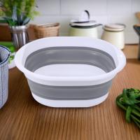 Basina de ropa plegable con almacenamiento compacto lavabo portátil de plástico para Viajes y Uso doméstico - details 2