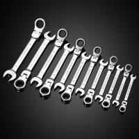 Juego De Llaves De Encaje Con Cabeza Flexible En Acero Cromo Vanadio Herramientas Manuales De Combustible Para Reparación De Coches Kit De Llaves Y Destornilladores Métricos 8mm-19mm - details 15