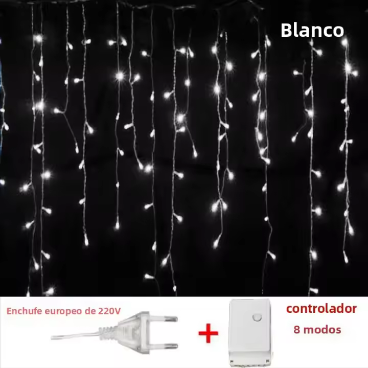 Nuevas Luces De Navidad 4M En Forma De Copo De Nieve LED Con Flujo Luminoso Bajo Instalación Self-Contained Para Decoración De Jardín Fiesta Boda Y Navidad - 1