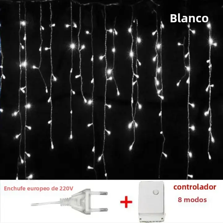 Nuevas Luces De Navidad 4M En Forma De Copo De Nieve LED Con Flujo Luminoso Bajo Instalación Self-Contained Para Decoración De Jardín Fiesta Boda Y Navidad - 1