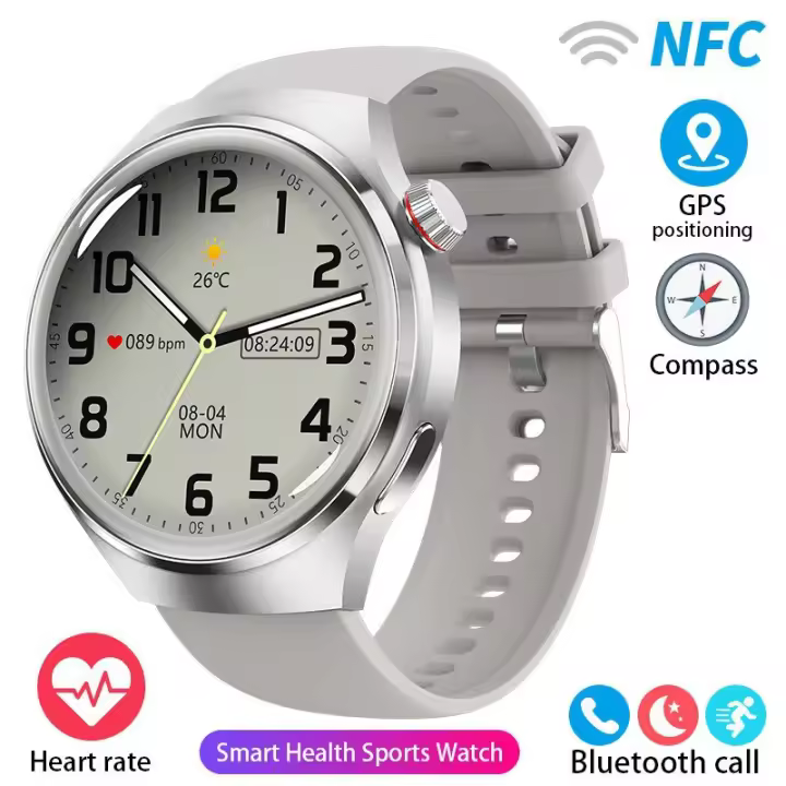 Reloj inteligente deportivo popular con pantalla redonda, Bluetooth, llamadas, resistente al agua, asistente de voz - 1