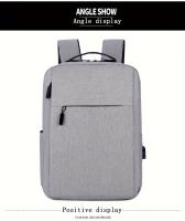 Bolsos,1PC Mochara gris para portátil de Negocios, Bolsa de viaje Ligera de Tela con Correa ajustable, cerre de Cremallera, forro de poliéster, detalle de Hilo de Coser, diseño de Cordones PARA LA Escuela, Actividades al Aire Libre - details 25