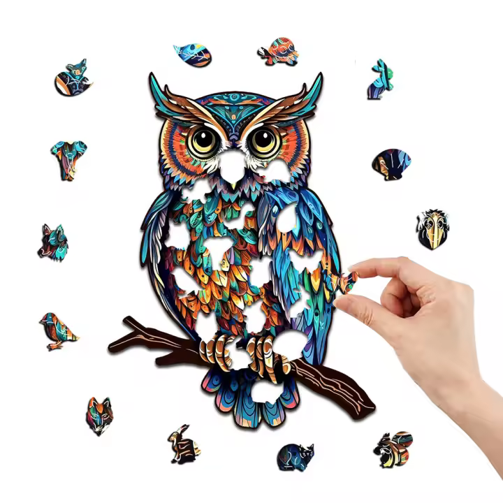 Puzzle De Madera 3D De Corazón Para Niños Juego De Decoración De Alta Dificultad Modelo De Animal Águila Enviado Directamente Desde China - 1