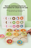 Juguete De Educación Montessori Puzzle De Donuts De Madera Para Niños Juego De Paletización Y Colores Aprendizaje Temprano Regalo Para La Guardería - details 5