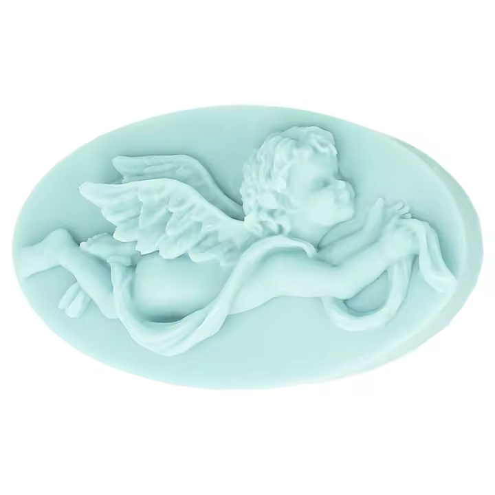 Molde Silicona para Jabón Ángel Guardián: Crea Pastillas Ovaladas, 7,5x4,5cm | Ideal para Jabones Artesanales, Diario y Regalos | Fácil de Usar - 1