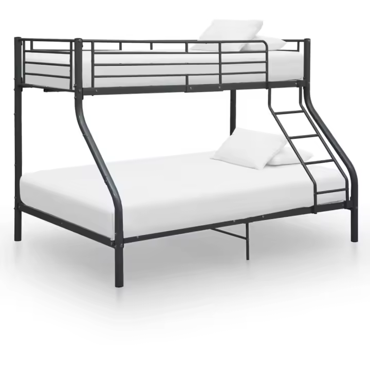 Estructura de litera de metal negro 140x200 cm/90x200 cm - 1