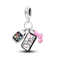 Perlas De Perfume Para Mujer Plata Esmaltada Colgante De Zapatos Altos Y Lápiz Labial Para Pulsera DIY Joyería - details 80