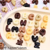 30Pcs Resina Lindo Chocolate Dibujos Animados Simulados Galletas Hojas Letras Serie Botones Planos Para Scrapbooking Joyería DIY Manualidades - details 1