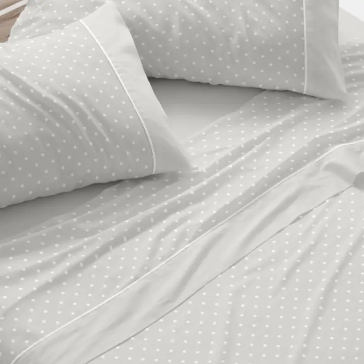 Juego de Sábanas Burrito Blanco 100% Algodón - Diseño Geométrico Círculos | Colchón hasta 32cm | 4 Colores Disponibles - 1