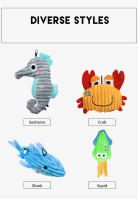 Juguetes De Peluche Para Perros Serie Tropical Marina Calamar/Araña marina/Máscara Squeaky Suaves Adecuados Para Perros Pequeños Y Grandes Entrenamiento De Mascotas - details 5