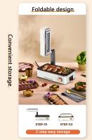 Parrilla eléctrica sin humo para barbacoa, Parrilla Eléctrica Inteligente para interiores, máquina de barbacoa infrarroja antiadherente, electrodomésticos para el hogar - details 6