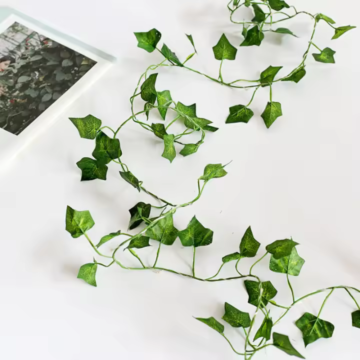 2M Planta Artificial Con Luz LED De Hiedra Verde Para Decoración De Casas Bodas Y Jardín En Navidad Crecimiento Creeper Vínculo De Hojas Para Iluminación Colgante DIY - 1