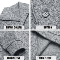 Suéter De Cuello Alto Para Hombre Con Botones De Talla Gruesa Estilo Casual Abrigo Transpirable Para Otoño E Invierno Con Cuello En V Talla Oversize Streetwear - details 9