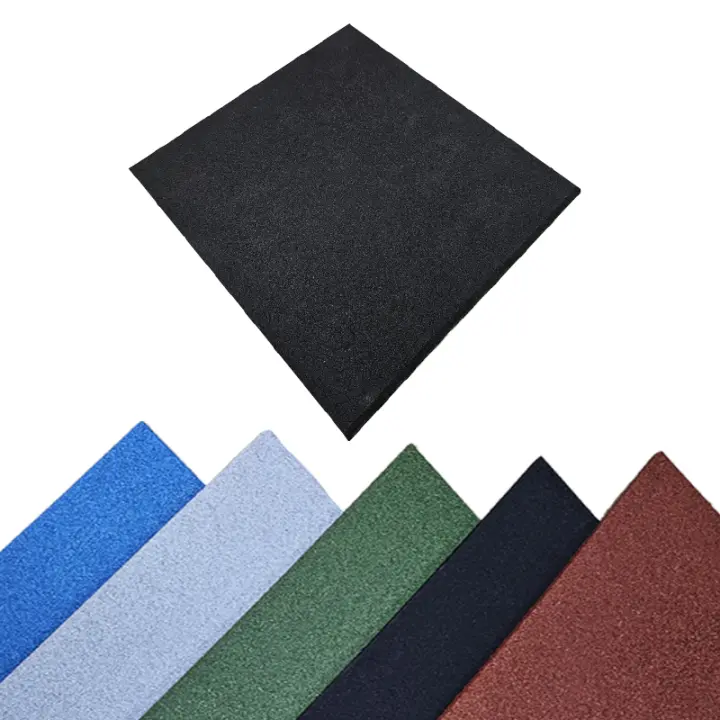 Loseta de Caucho para Suelo de Gimnasio - Pack 16 Unidades - Alta Densidad - Negro/Verde/Rojo/Azul/Gris - 1
