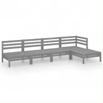 VIDAXL 3082659 conjunto de muebles para el jardín de color gris fabricado en madera de pino - 1