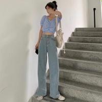 Jean Vaquera Para Mujer Estilo Vintage Pantalones Rectos Casuales De Pierna Ancha Color Sólido Blanco Negro Talla Regular Ajuste Midi - details 4