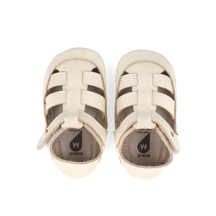 Bobux Soft Sole Tidal Mini Vanilla - Zapatos de Suela Blanda para bebés y gateadores con Abertura elástica Extensible - 1