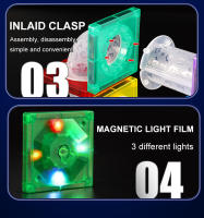 Bloques De Construcción Magnéticos Luz Para Niños Juguetes Educativos STEM 3D Transparentes Con Carril De Bolas Para Aprendizaje - details 14