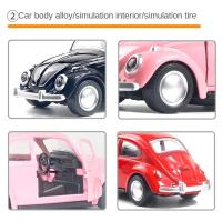 Coche De Acción Para Niños Modelo Vintage De Luna Con Puertas Abatibles En Metal Regalo Para Niños Juguete De Coche De Aluminio - details 5