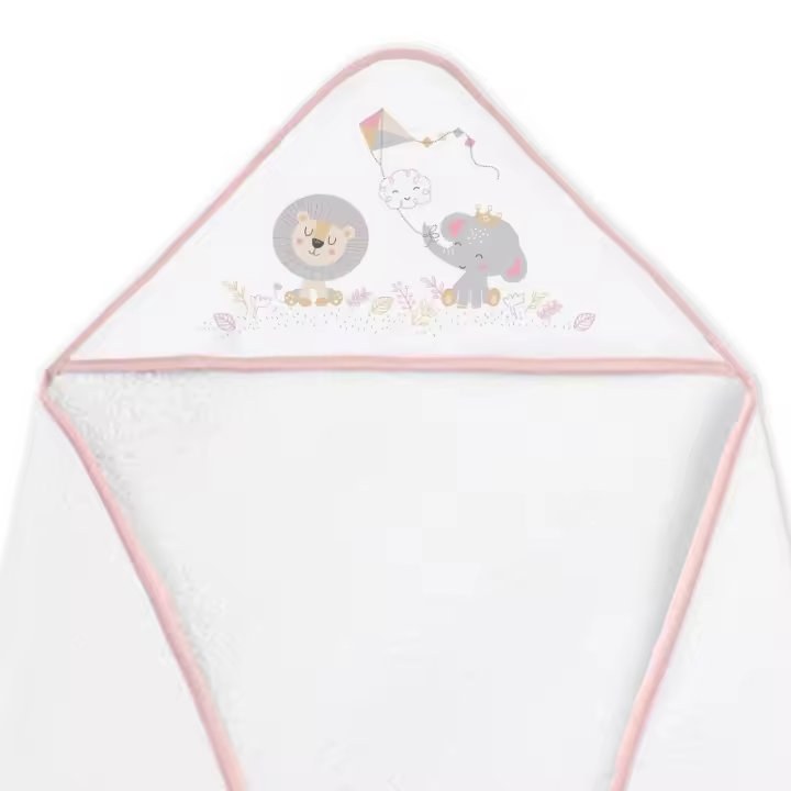 Interbaby - Liliposas  Capa de Baño de Algodón para Bebé Extra Grande y Suave + Babero de Regalo - 1