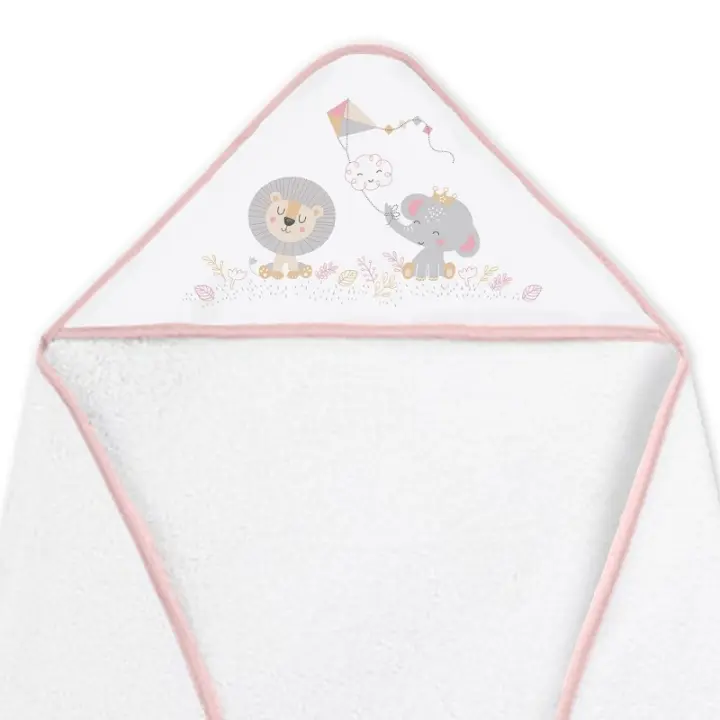 Interbaby - Liliposas  Capa de Baño de Algodón para Bebé Extra Grande y Suave + Babero de Regalo - 1