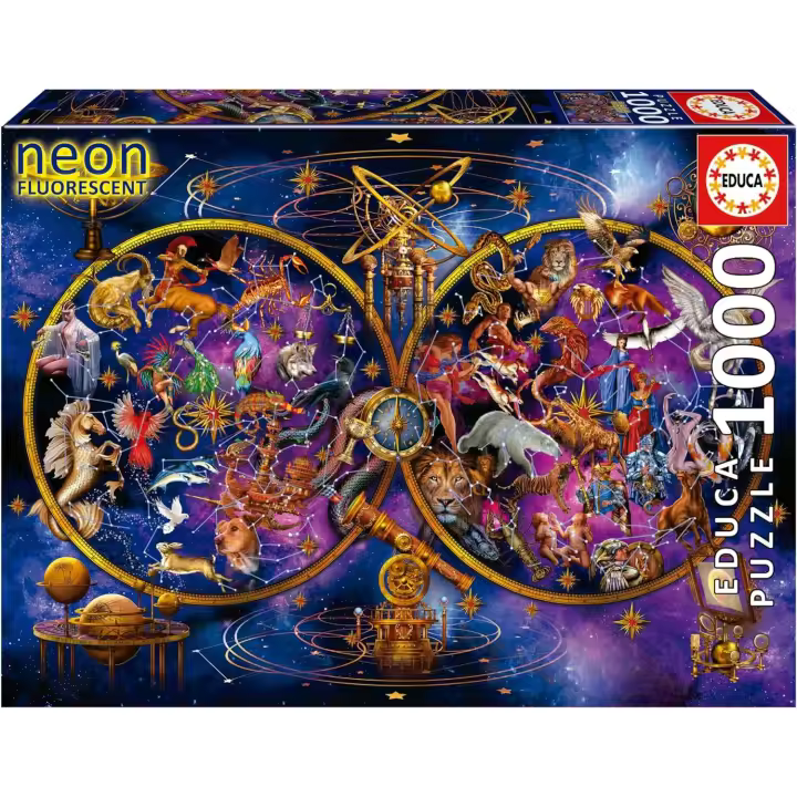 Educa - Puzzle de 1000 Piezas  Que Brilla en la Oscuridad  Constelaciones. Incluye Pegamento Fix Puzzle.+14 años Educa19561 - 1