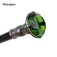 Bastón De Caminar Elegante De Plata Con Diamante Verde Decorativo Para Caballeros 93cm Tacón De Goma Mango Sólido Para Cosplay - details 4