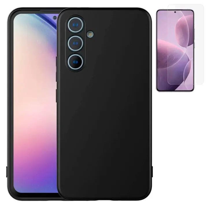 Funda Para Samsung Galaxy A56 - A36 5G (6.7) Negro Tpu Lisa Silicona Gel + Protector de Pantalla Cristal Templado 9H TODOBARATO 24HORAS - 1