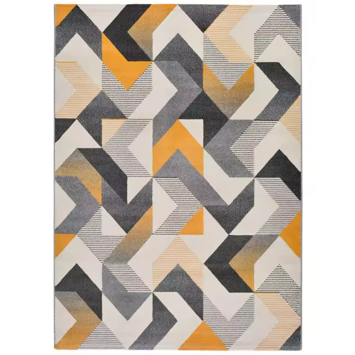 ATTICGO Alfombra de Interior Estilo Geométrico en Gris - Gladys 12184 | 60X120, 80X150, 140X200, 160X230 cm - 1