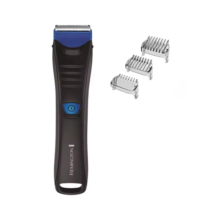 Remington Afeitadora Corporal Masculina Delicates, depiladora corporal hombre, inalámbrica, cuchillas de acero inoxidable, 3 peines fijos, 60 min autonomía, resistente al agua, diseño ligero, BHT250 - 1