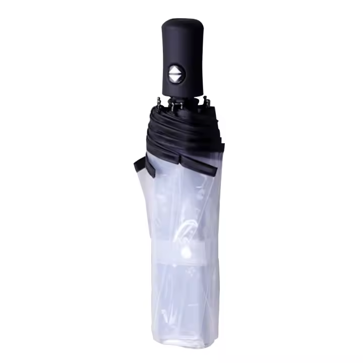Paraguas Automático Tres Plegable Transparente Y Impermeable Para Adultos Duradero Y Anti-Viento Material De Nylon Moda Al Aire Libre - 1