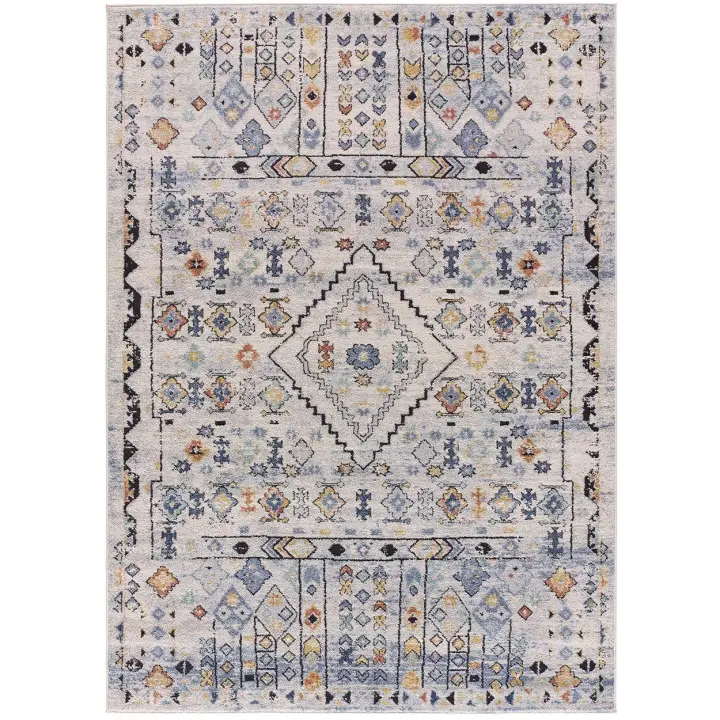 ATTICGO Alfombra de Interior Estilo Mosaico en Multicolor - Mabel 3773 | 80X150, 120X170, 140X200, 160X230 cm - 1