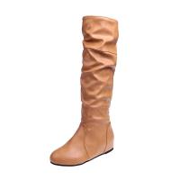 Botas De Mujer De Talla Grande 35-43 Botines Planos De Primavera Otoño Estilo Occidental Botas Largas Con Tacón Medio Material PU - details 14