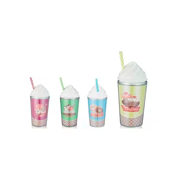 Disok Vaso PVC Cupcake - Detalles de Bodas Comuniones Prácticos Jarras - 1