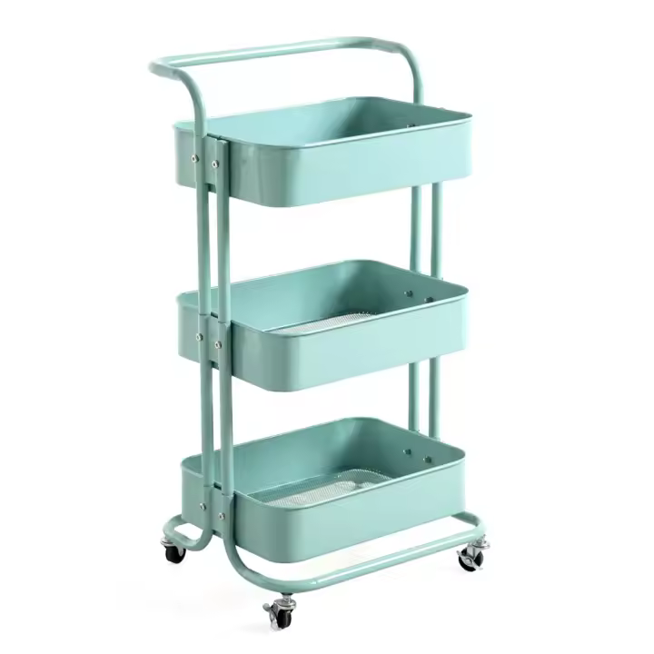 ORION91 CARRO RESISTENTE METALICO CON RUEDAS MULTIUSOS COLOR VERDE 82,5 x 40 cm – SpazioLuzio - 1