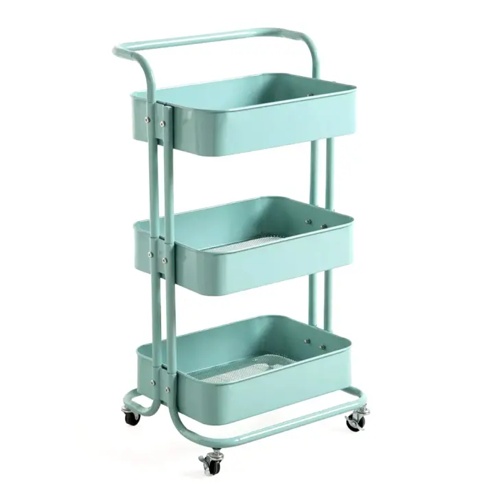 ORION91 CARRO RESISTENTE METALICO CON RUEDAS MULTIUSOS COLOR VERDE 82,5 x 40 cm – SpazioLuzio - 1