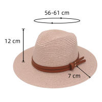 Sombrero De Paja De Verano Panama Tejido De Hierba Transpirable Estilo Europeo Y Americano Sombrero De Sol Para Playa Casual Para Mujeres - details 0