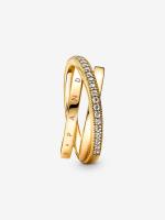 Pandora - Anillo triple con pavé Cruzado-Baño de Oro de 14 K - details 0