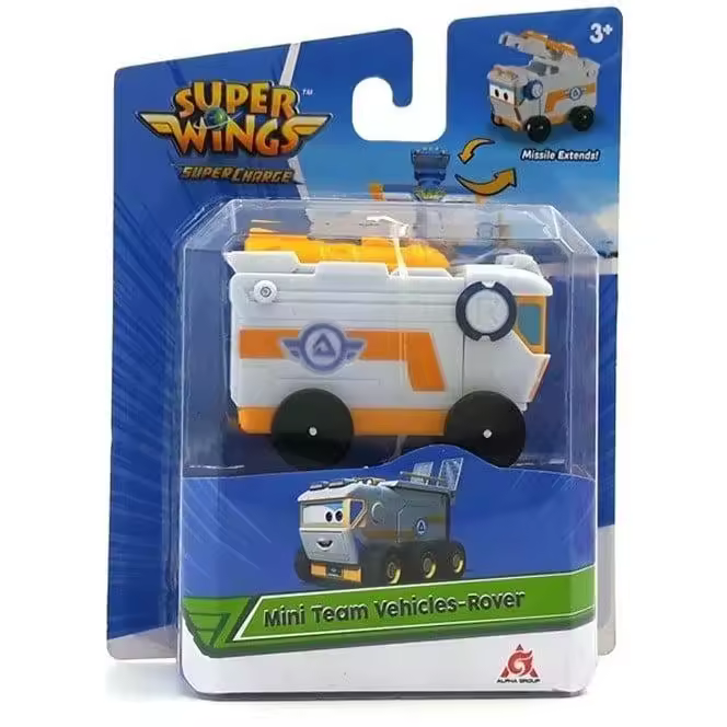 SUPER WINGS - Vehículos del equipo Super Wings Mini Rover Luna Blanca - Colecciona todos los diferentes vehículos de la serie Super Wings y crea tu propio mundo de fantasía - Recomendado para mayores de 4 años - 1