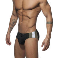Bragas De Natación Para Hombre Moda Verano 2023 Estilo Low Waist Splicing Bikini Deportivo Para Playa Y Surf Material Poliéster Y Spandex - details 5