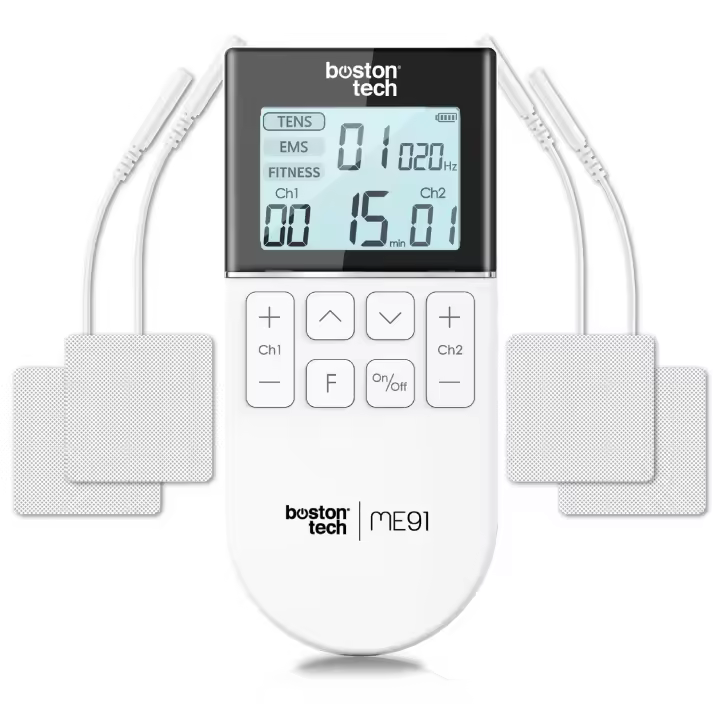Boston Tech Electroestimulador Muscular TENS ME91 - Alivio del Dolor con 50 Programas - 1