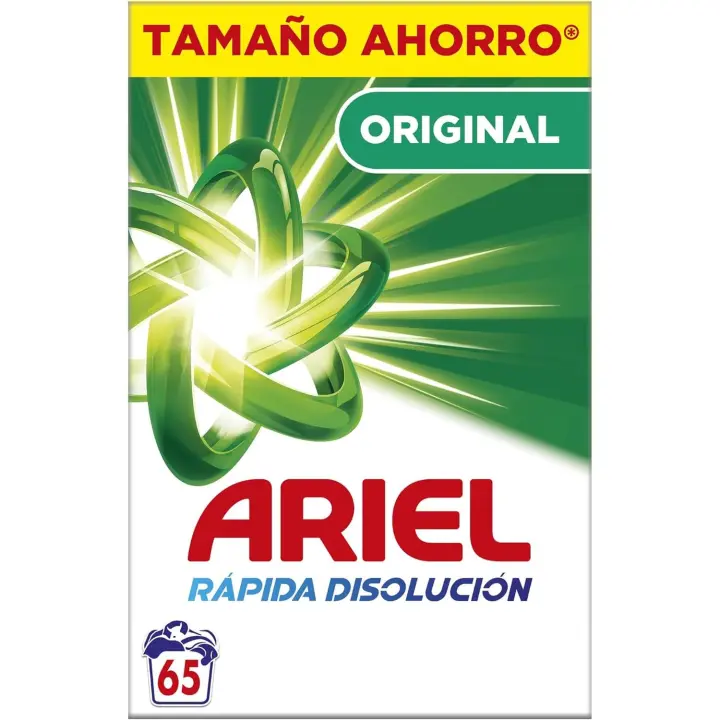 Detergente en Polvo ARIEL Original - 65 Lavados - Limpieza Efectiva - 1