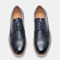 Zapatos Brogue Para Hombre 7-12 Comodidad Moda Lujo Casual Marca 2023 #Kd529 Suela De Goma Cuero Artificial Con Banda Elástica - details 4